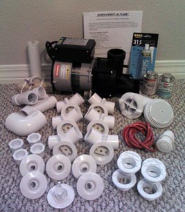 DIY Whirlpool Tub conversion kit to turn home tubs into jetted tubs