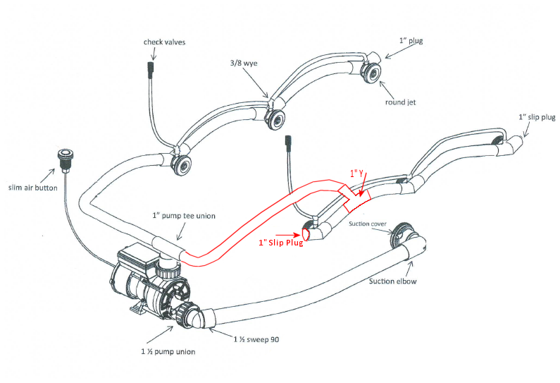 Jetted Tub Kit Diagram using Y